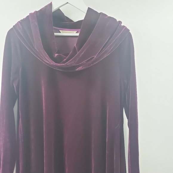 Soft Surroundings Berry Velvet Cowl Neck Top Cozy - Picture 2 of 10
